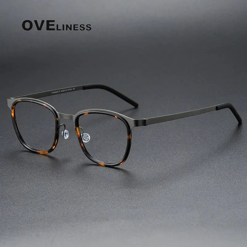 Unisex Square Full Rim Titanium Prescription Glasses O9765 — view 8 | Rx Spectacle