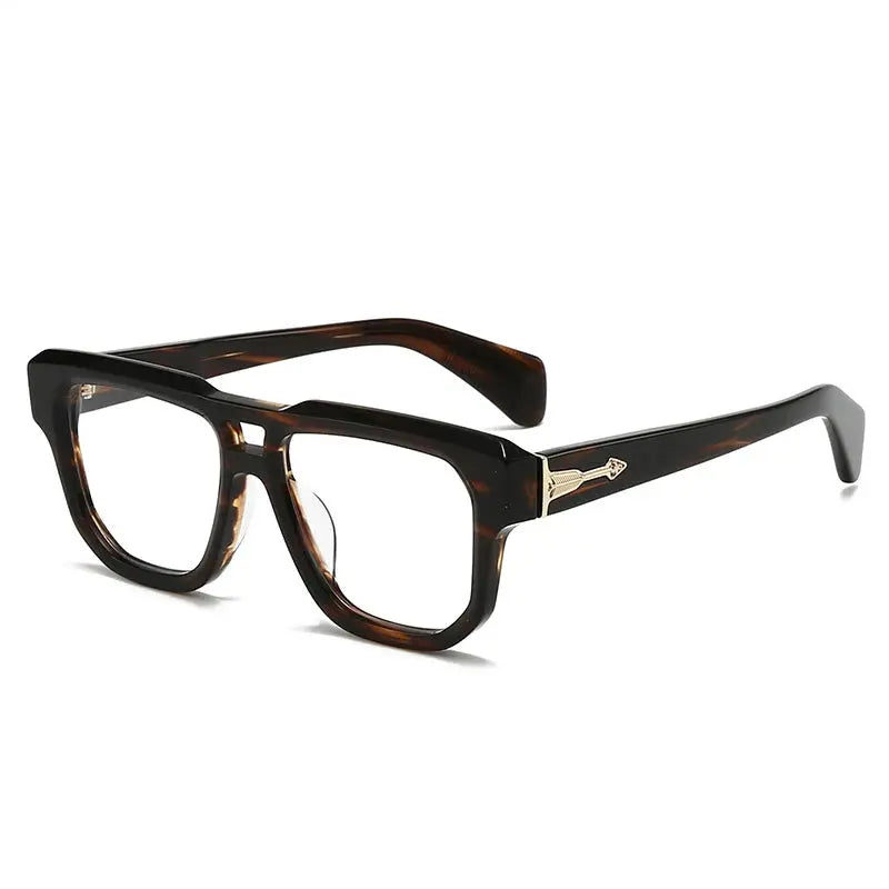 Unisex Browline Full Rim Acetate Double Bridge Prescription Glasses 44304 — view 3 | Rx Spectacle