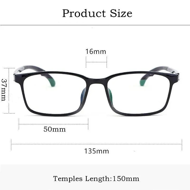 Unisex Square Full Rim TR90 Prescription Glasses 5106 — view 8 | Rx Spectacle