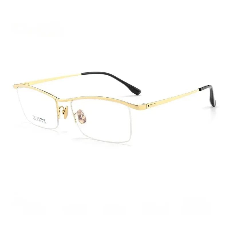 Men's Browline Semi-Rimless Titanium Prescription Glasses 80161 — view 4 | Rx Spectacle