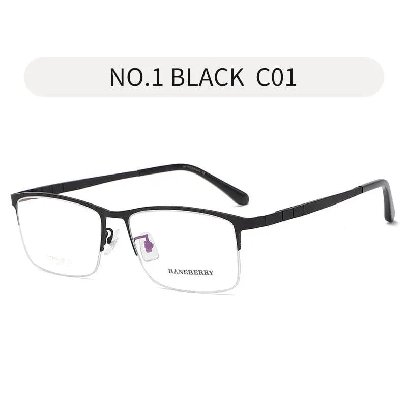 Unisex Rectangular Semi-Rimless Titanium Prescription Glasses 71111 — view 8 | Rx Spectacle