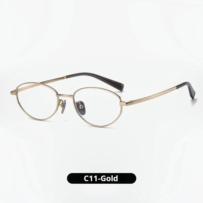 Unisex Oval Full Rim Titanium Prescription Glasses 77003 — view 4 | Rx Spectacle
