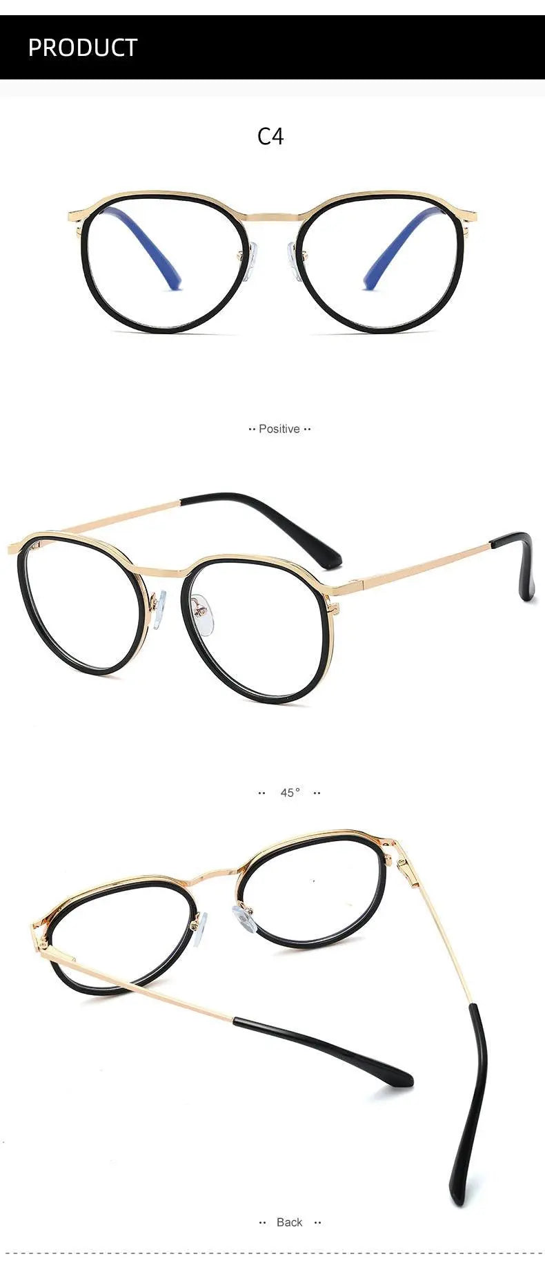 Women's Round Full Rim TR90 Prescription Glasses 95909 — view 12 | Rx Spectacle