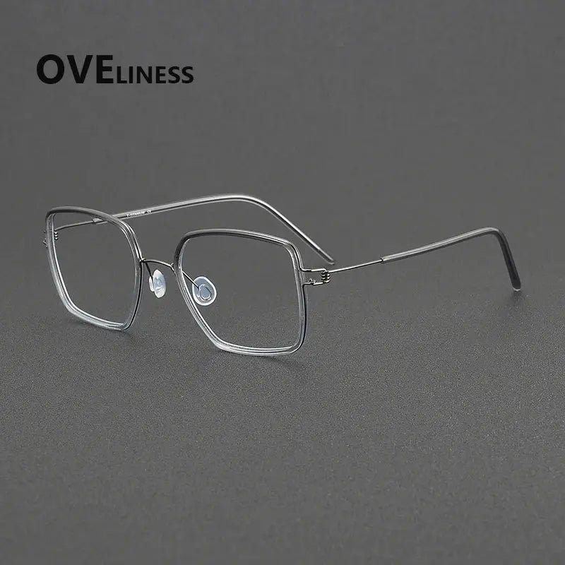 Women's Polygon Full Rim Titanium Prescription Glasses 381046 — view 6 | Rx Spectacle
