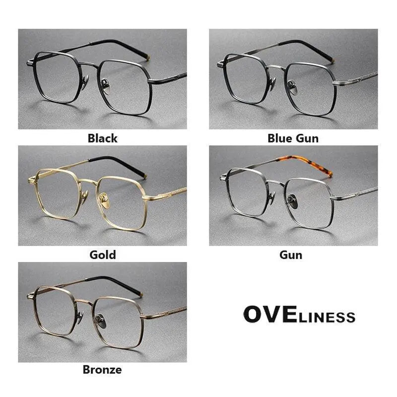 Unisex Irregular Full Rim Titanium Prescription Glasses — view 11 | Rx Spectacle