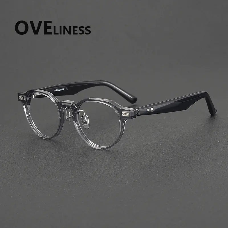 Unisex Round Full Rim Acetate Prescription Glasses 322750 — view 4 | Rx Spectacle