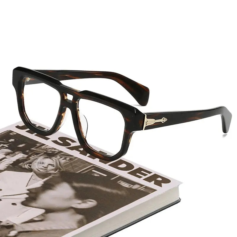 Unisex Browline Full Rim Acetate Double Bridge Prescription Glasses 44304 — view 1 | Rx Spectacle