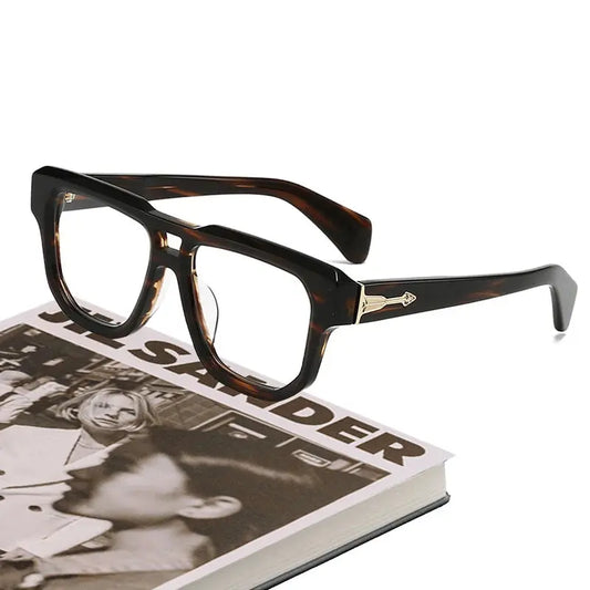 Unisex Browline Full Rim Acetate Double Bridge Prescription Glasses 44304 — view 1 | Rx Spectacle