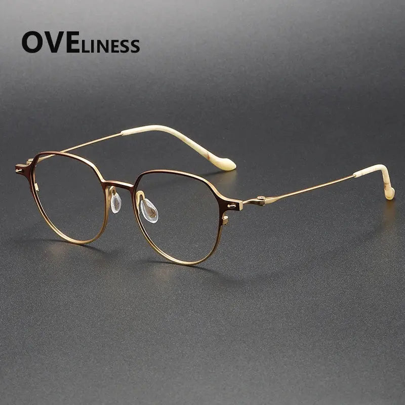 Women's Round Full Rim Titanium Prescription Glasses 22314 — view 3 | Rx Spectacle