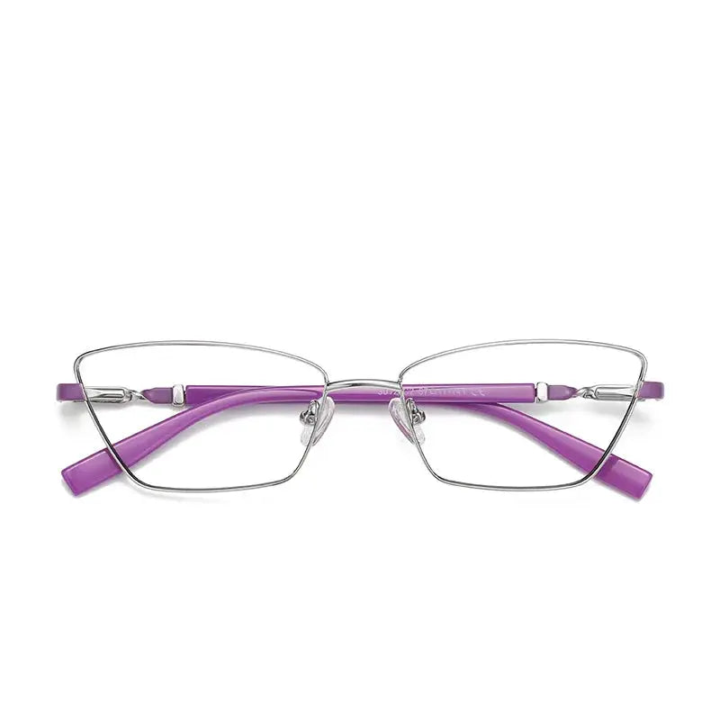 Women's Cat Eye Full Rim Alloy Prescription Glasses Y3012 — view 9 | Rx Spectacle