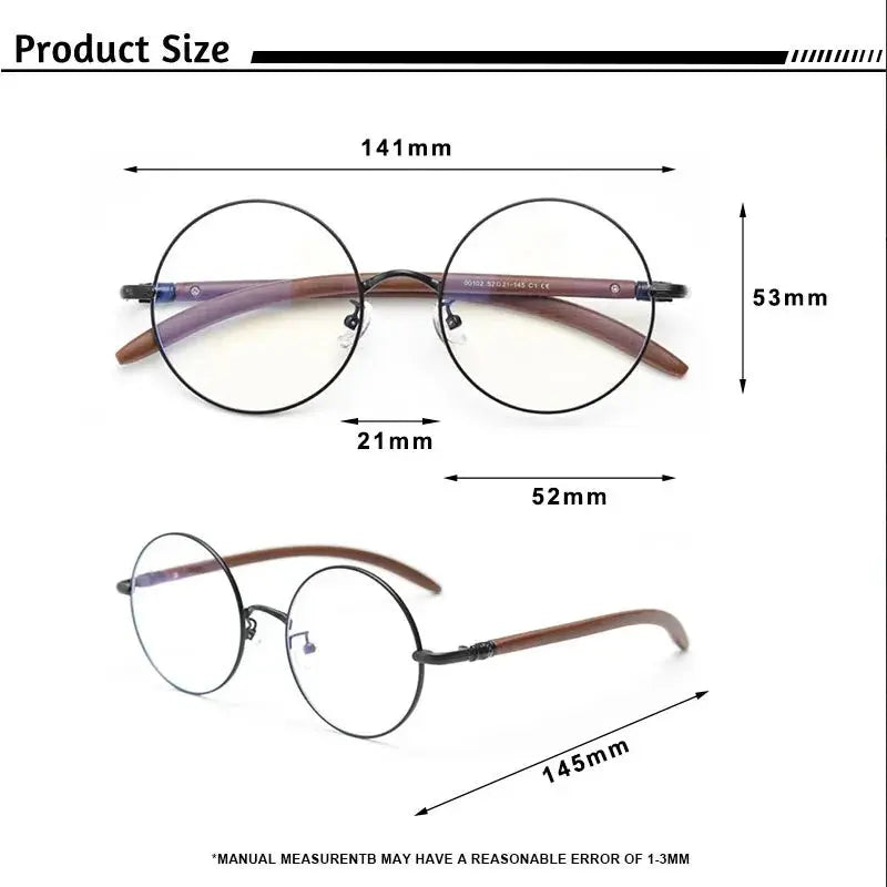 Unisex Round Full Rim Titanium Prescription Glasses 411102 — view 2 | Rx Spectacle
