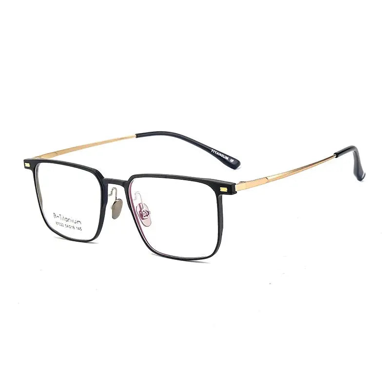 Men's Square Full Rim Titanium Prescription Glasses 787022 — view 6 | Rx Spectacle