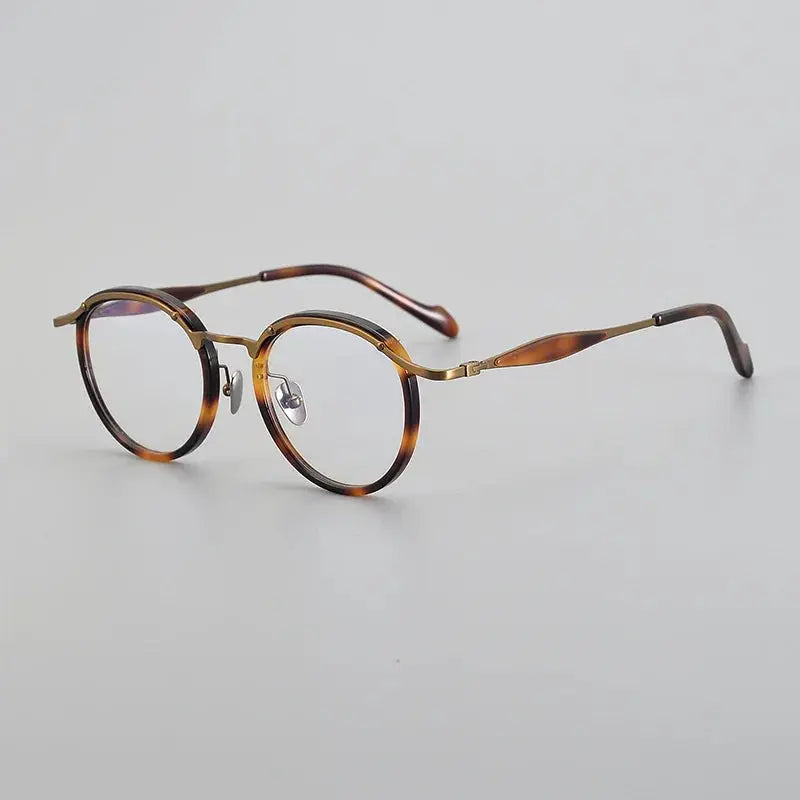 Unisex Round Full Rim Titanium Prescription Glasses 196062 — view 3 | Rx Spectacle