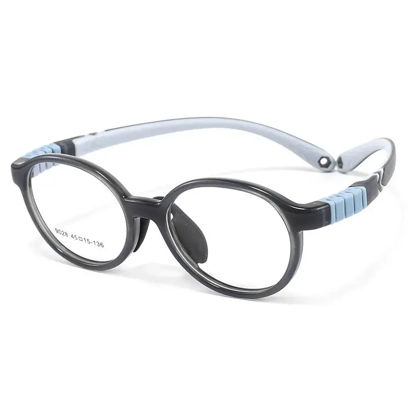Unisex Round Full Rim TR90 Prescription Glasses 9028 — view 10 | Rx Spectacle