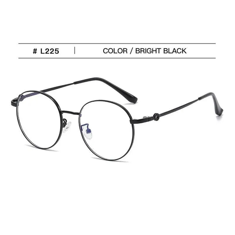 Unisex Round Full Rim Stainless Steel Prescription Glasses L225 — view 7 | Rx Spectacle