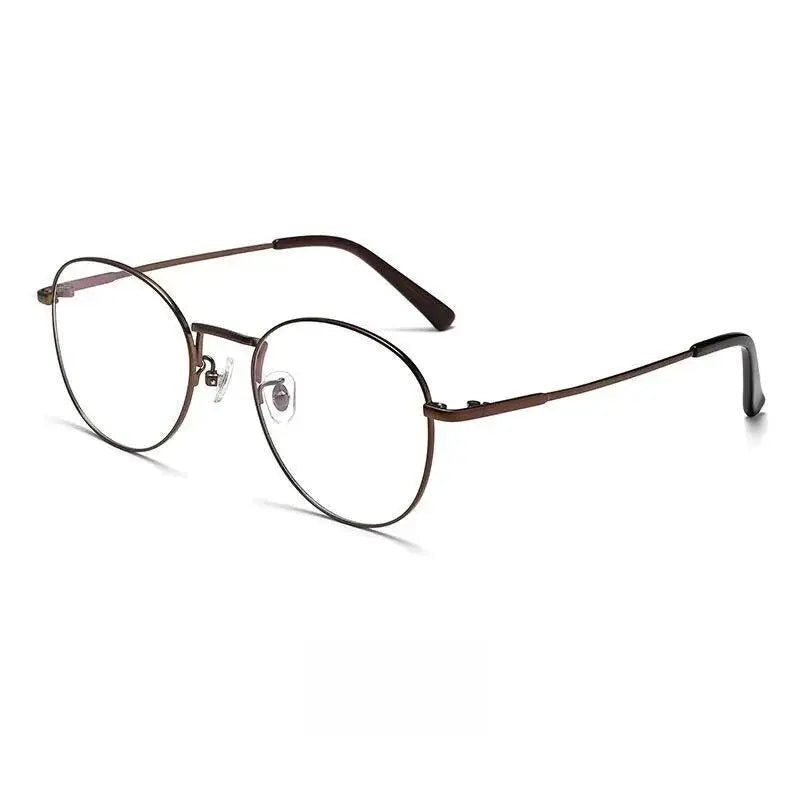 Men's Round Full Rim Titanium Prescription Glasses 9254 — view 11 | Rx Spectacle