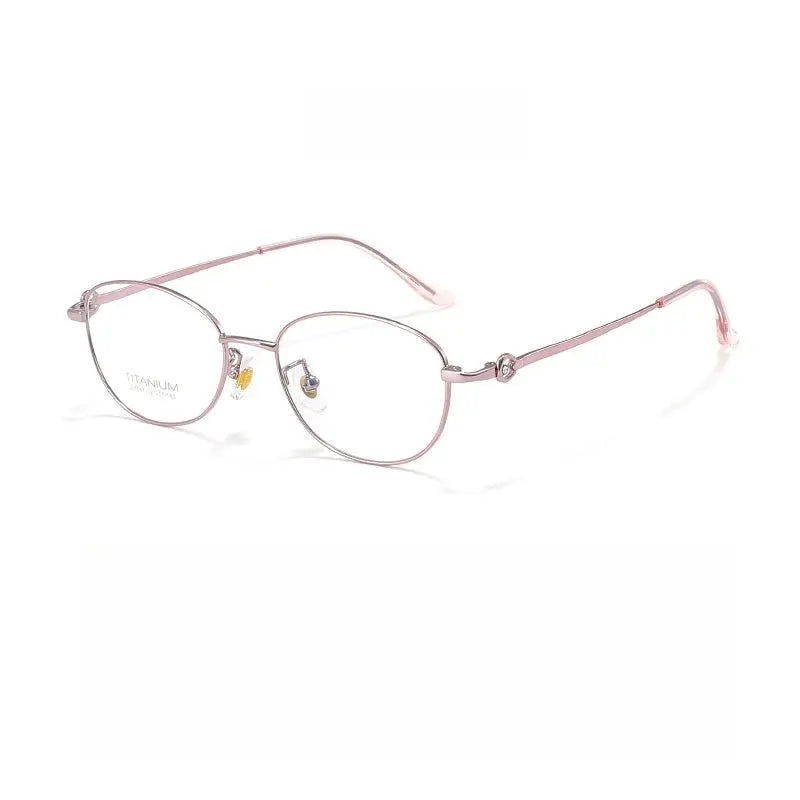 Women's Oval Full Rim Titanium Prescription Glasses 7017 — view 8 | Rx Spectacle