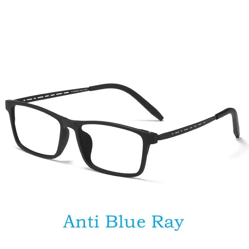 Men's Square Full Rim Titanium Reading Glasses Y8822 — view 4 | Rx Spectacle
