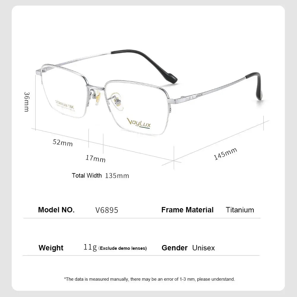 Women's Polygon Semi-Rimless Titanium Flat Top Prescription Glasses 689500 — view 2 | Rx Spectacle