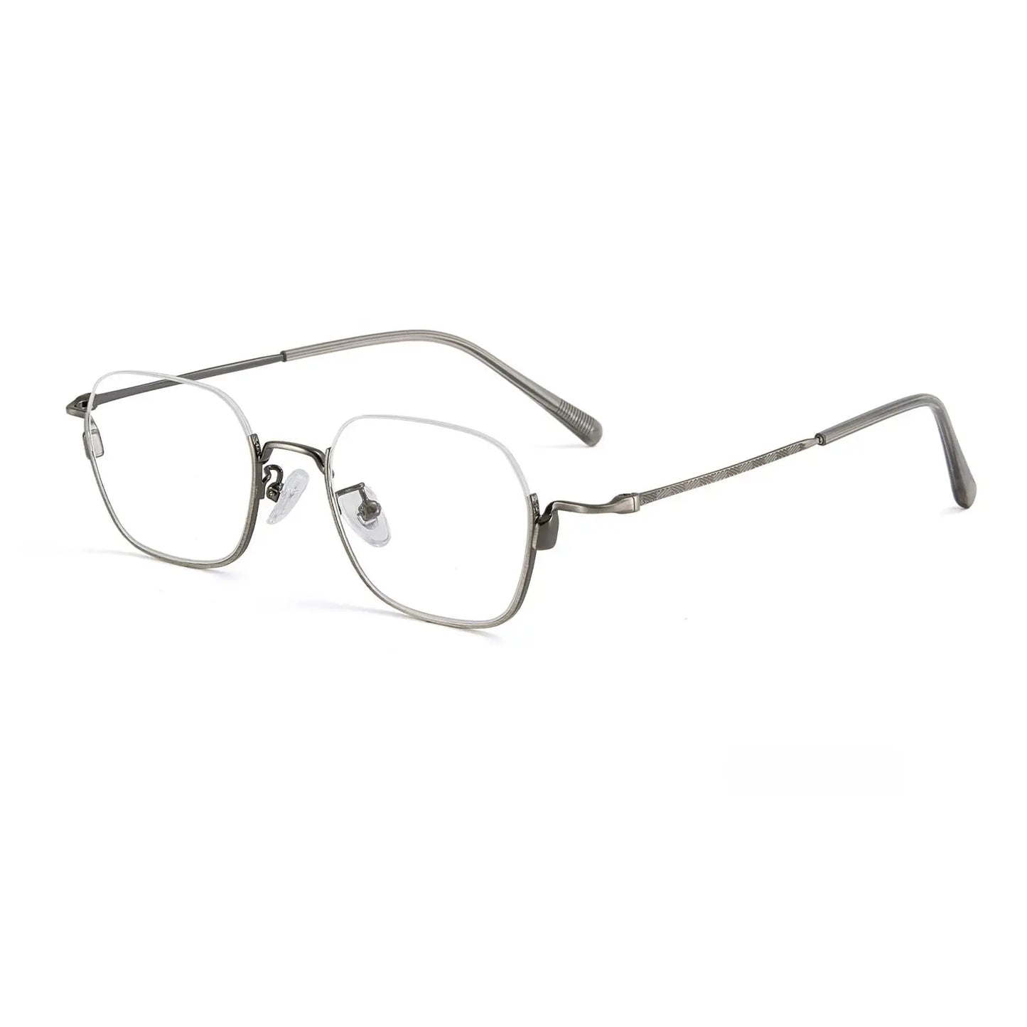 Unisex Square Semi-Rimless Alloy Prescription Glasses 34907 — view 5 | Rx Spectacle