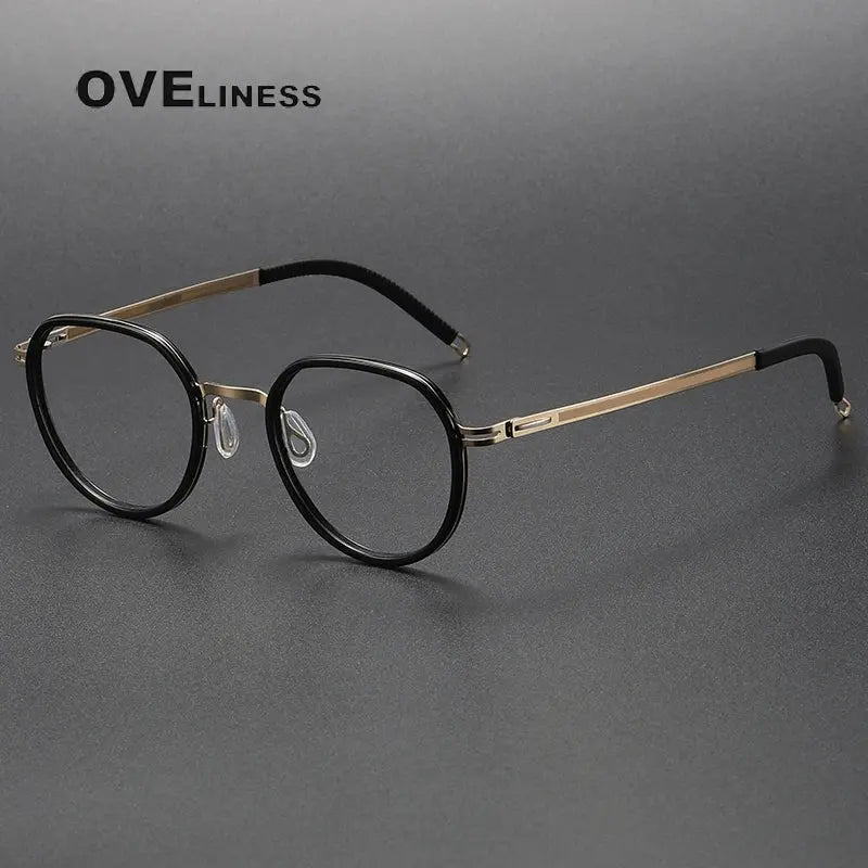 Women's Oval Full Rim Titanium Prescription Glasses 820319 — view 5 | Rx Spectacle