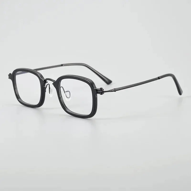 Unisex Square Full Rim Titanium Oversized Prescription Glasses 95869 — view 5 | Rx Spectacle