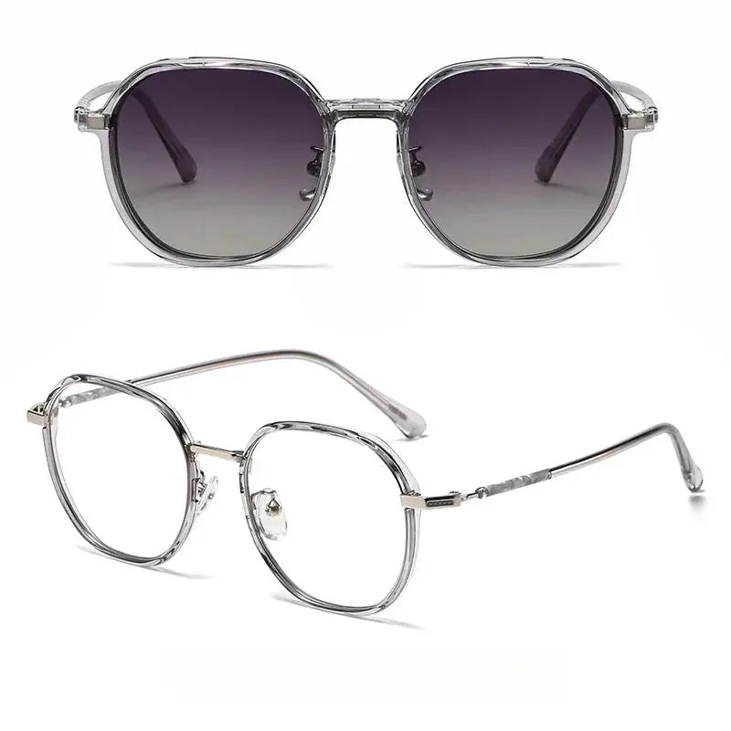 Women's Polygon Full Rim TR90 Clip-On Prescription Glasses 727422 — view 3 | Rx Spectacle