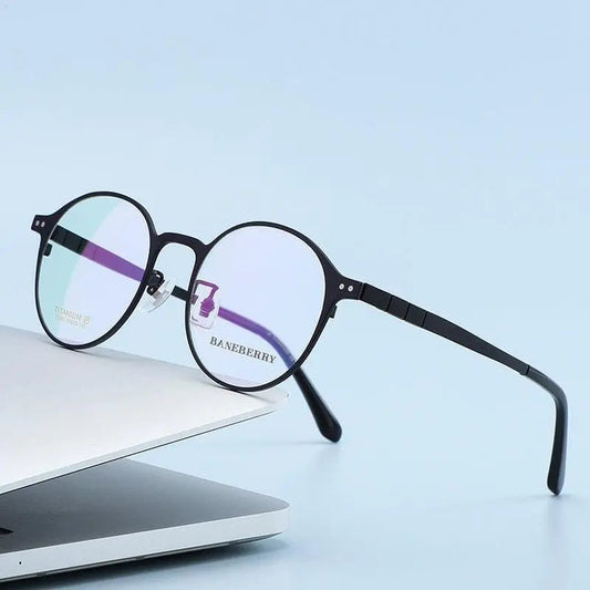 Unisex Round Full Rim Titanium Prescription Glasses 71080 — view 1 | Rx Spectacle