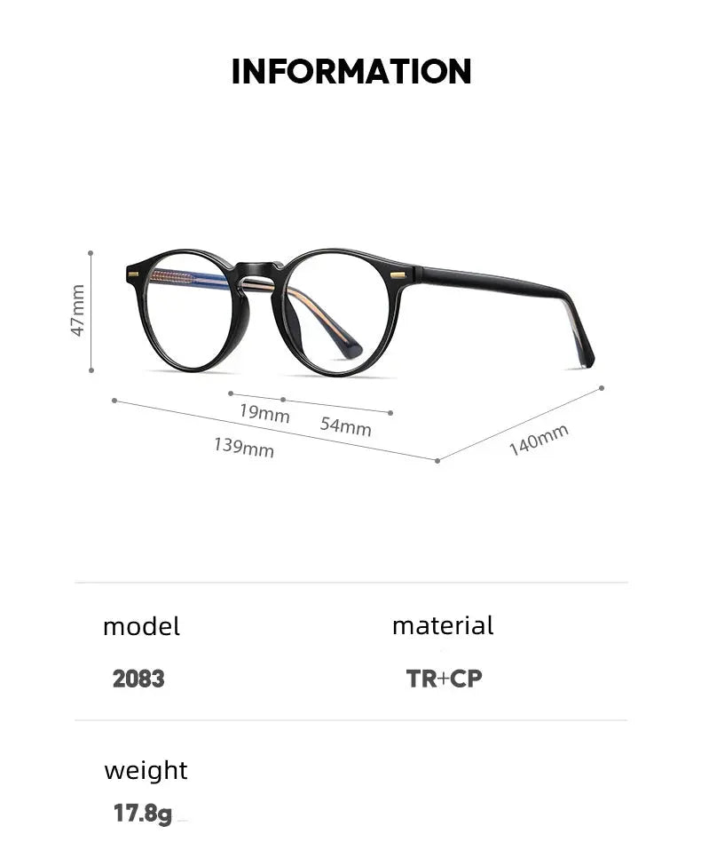 Unisex Round Full Rim Acetate Reading Glasses 2083 — view 15 | Rx Spectacle