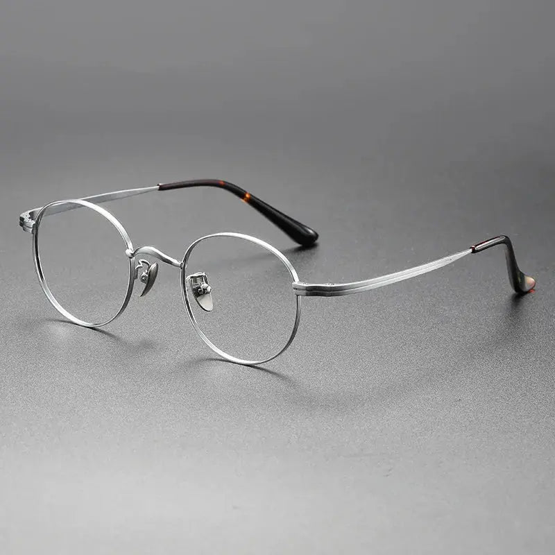 Women's Round Full Rim Titanium Prescription Glasses 8803 — view 5 | Rx Spectacle
