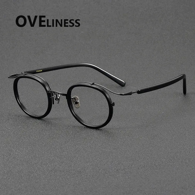 Unisex Round Full Rim Titanium Prescription Glasses 72526 — view 5 | Rx Spectacle