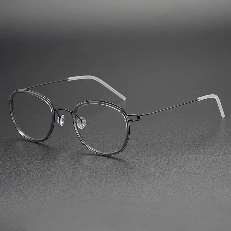 Women's Oval Full Rim Titanium Screwless Prescription Glasses 6611 — view 8 | Rx Spectacle