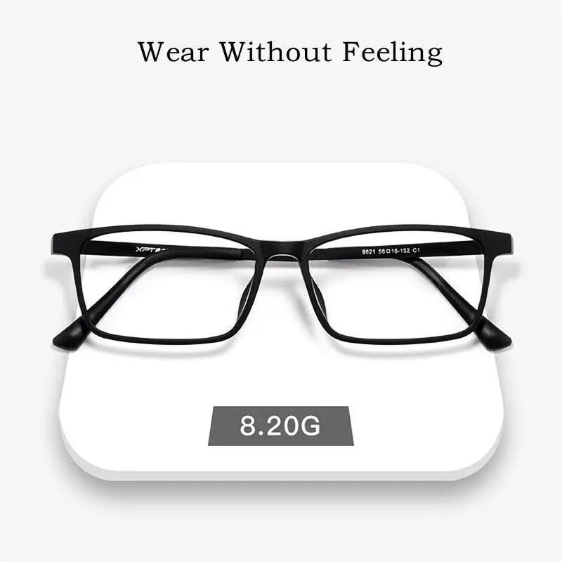 Men's Square Full Rim Titanium Prescription Glasses 9821 — view 10 | Rx Spectacle