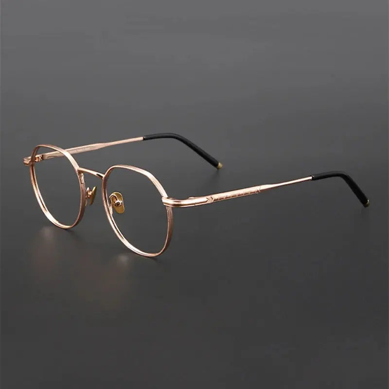Unisex Round Full Rim Titanium Prescription Glasses M137 — view 5 | Rx Spectacle