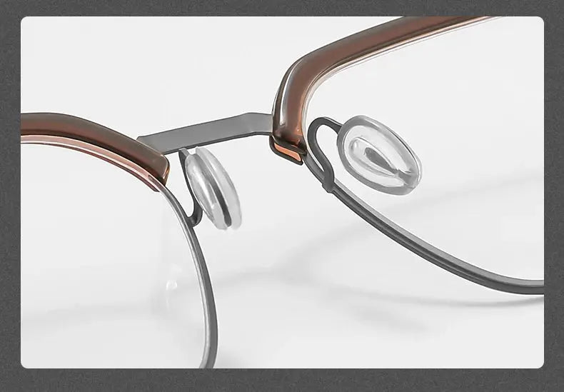 Unisex Browline Full Rim Titanium Prescription Glasses 2606 — view 15 | Rx Spectacle