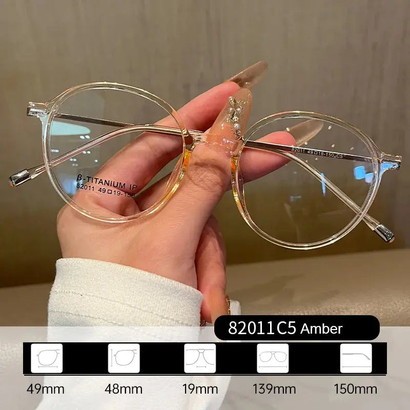 Women's Oval Full Rim Titanium Prescription Glasses 82011 — view 4 | Rx Spectacle
