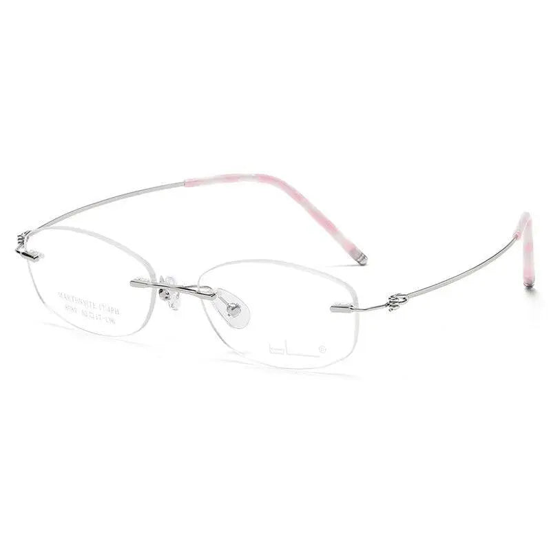 Women's Square Rimless Titanium Prescription Glasses 8587 — view 5 | Rx Spectacle