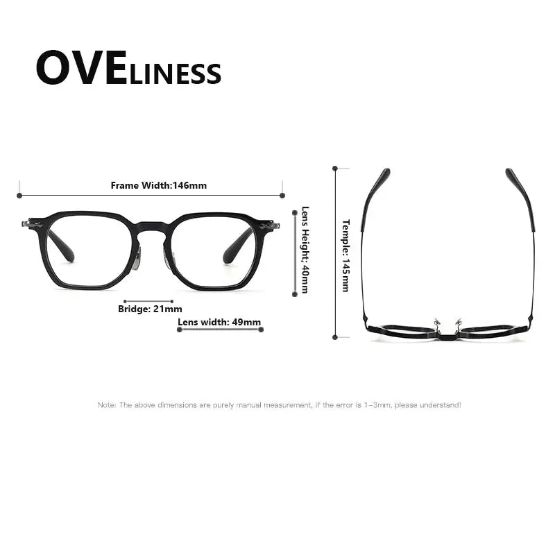 Unisex Square Full Rim Titanium Prescription Glasses 322146 — view 2 | Rx Spectacle
