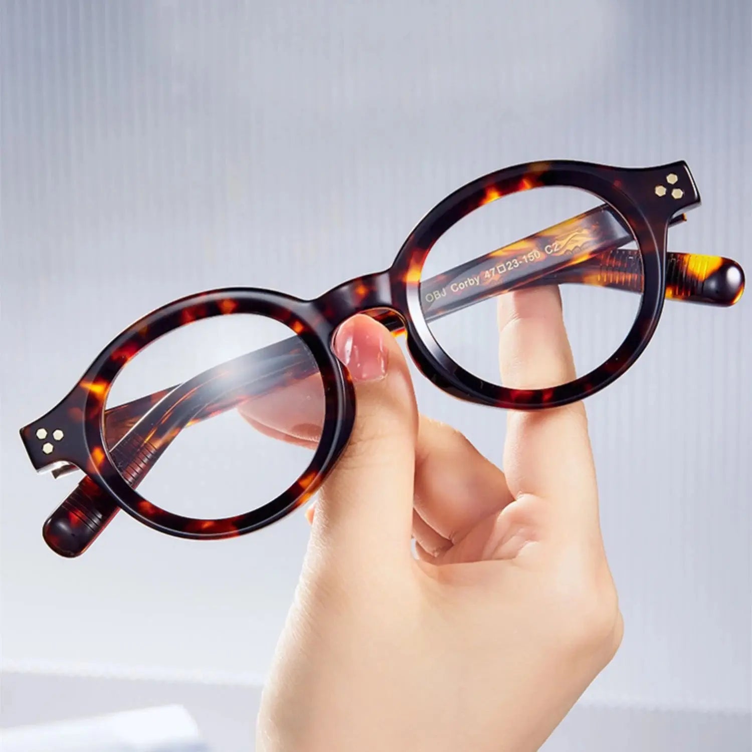 Unisex Round Full Rim Acetate Prescription Glasses 94148 — view 1 | Rx Spectacle