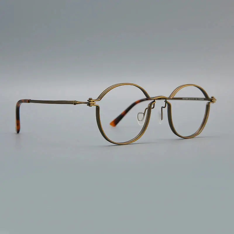 Unisex Oval Full Rim Titanium Prescription Glasses 395897 — view 7 | Rx Spectacle