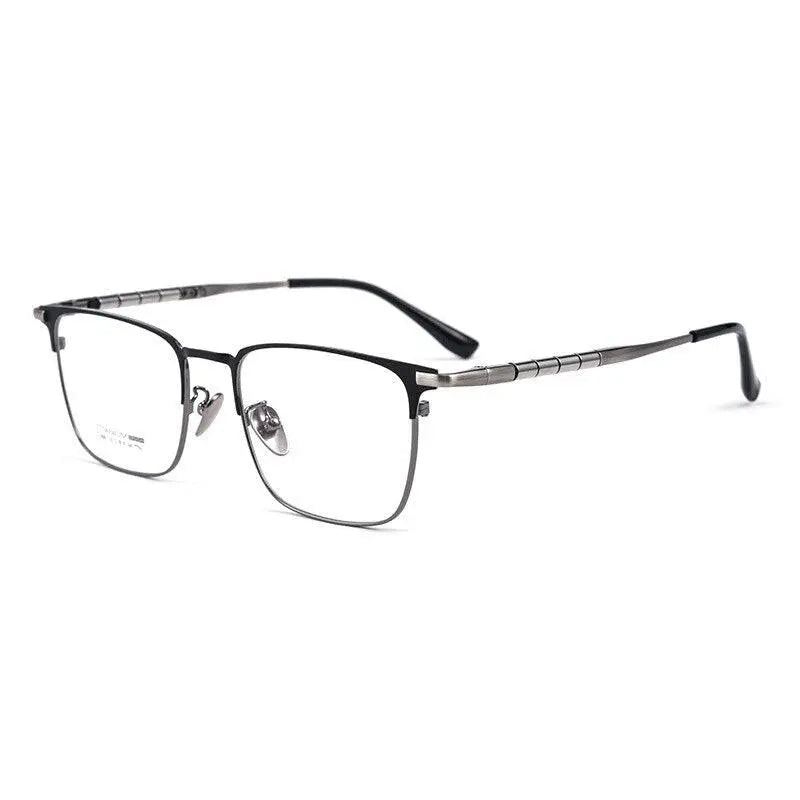 Men's Square Full Rim Titanium Prescription Glasses 9009T — view 3 | Rx Spectacle
