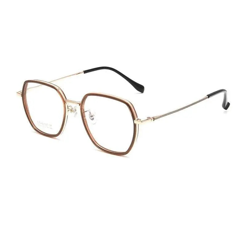 Unisex Polygon Full Rim Titanium Prescription Glasses H2230h — view 6 | Rx Spectacle