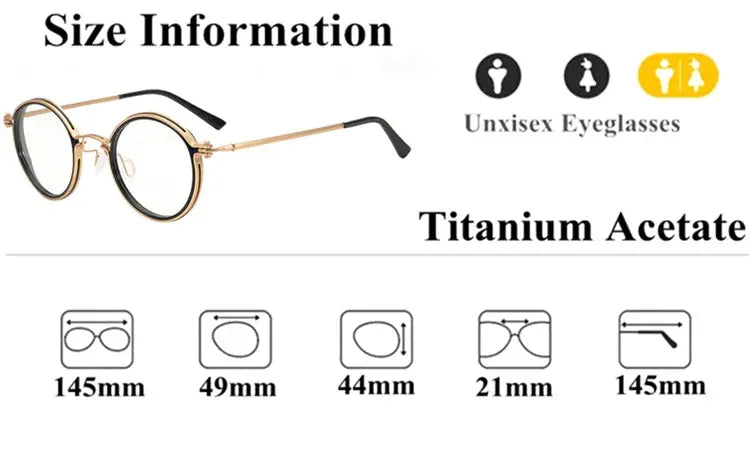 Unisex Round Full Rim Titanium Prescription Glasses 195021 — view 2 | Rx Spectacle
