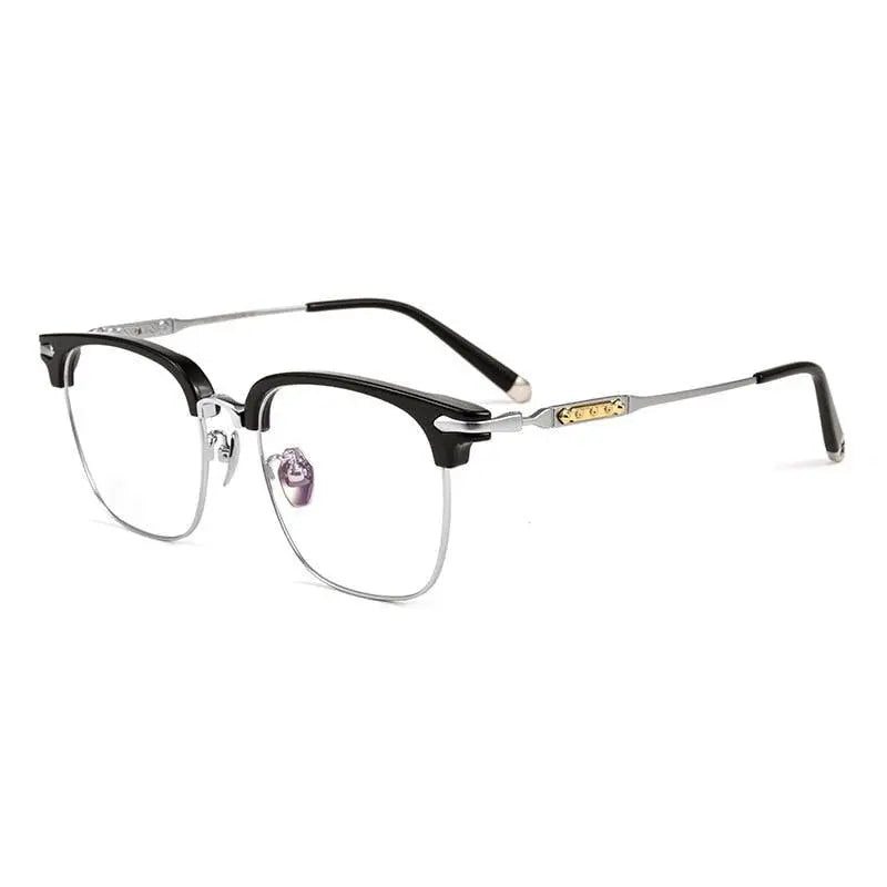 Men's Square Full Rim Titanium Prescription Glasses J0062t — view 4 | Rx Spectacle