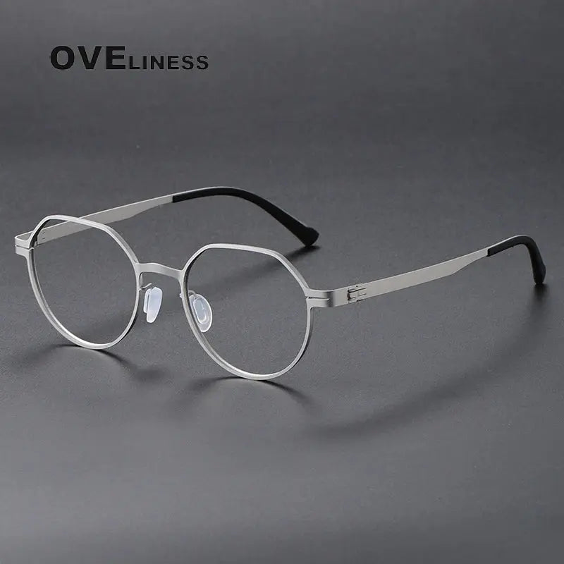 Unisex Round Full Rim Titanium Prescription Glasses 80992 — view 2 | Rx Spectacle