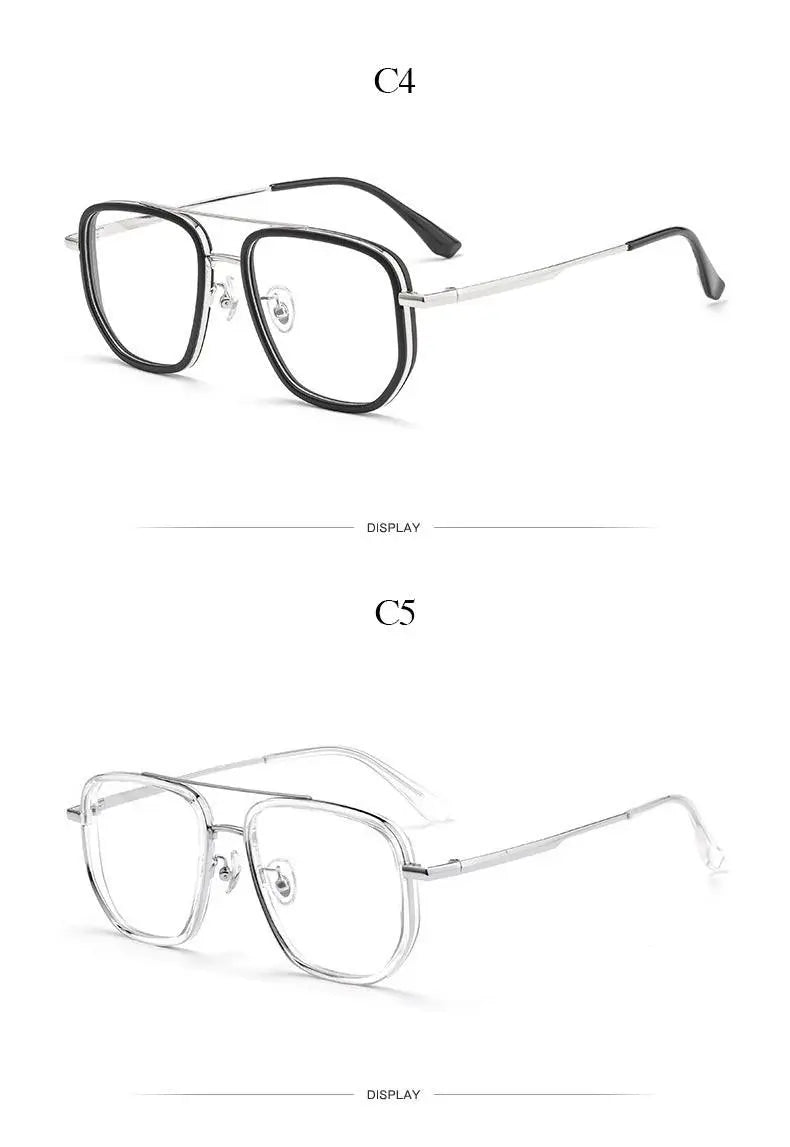 Men's Square Full Rim Titanium Prescription Glasses 2217yj — view 13 | Rx Spectacle