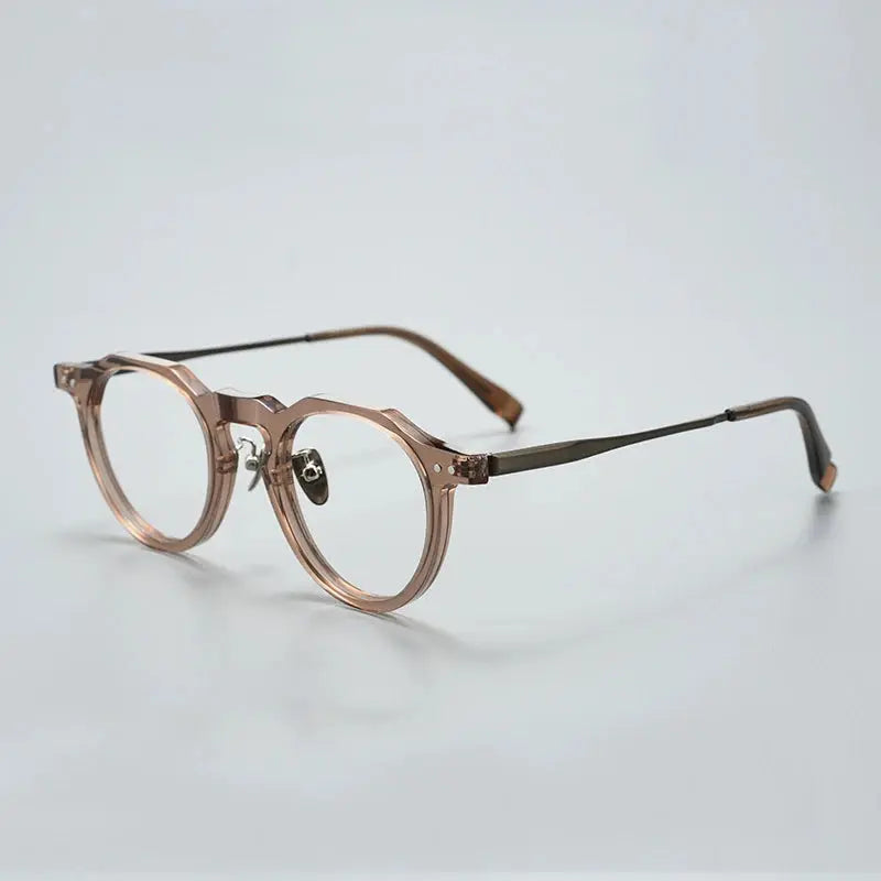 Women's Oval Full Rim Titanium Flat Top Prescription Glasses 396573 — view 4 | Rx Spectacle