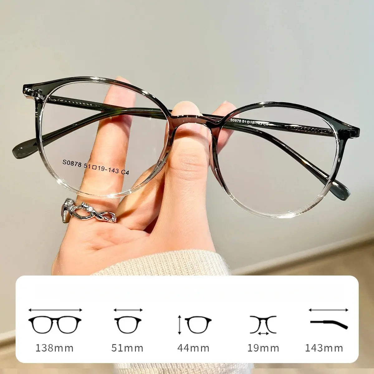 Women's Oval Full Rim Acetate Prescription Glasses 660878 — view 5 | Rx Spectacle