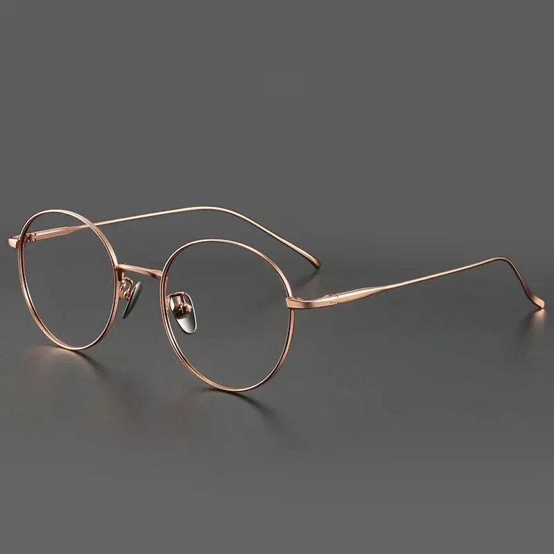 Women's Round Full Rim Titanium Prescription Glasses 71644 — view 3 | Rx Spectacle