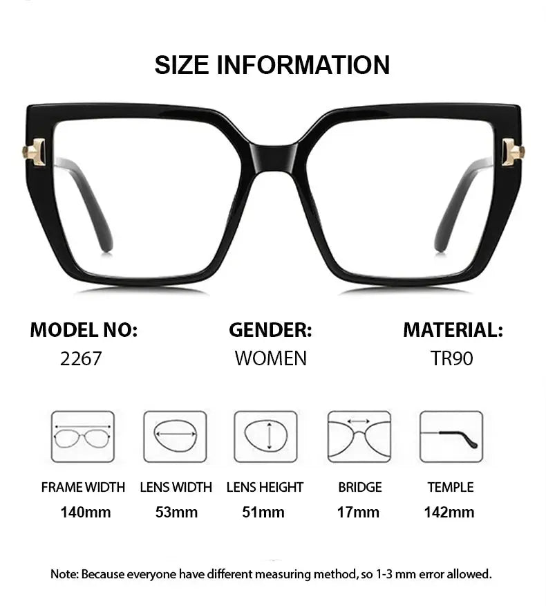 Women's Square Full Rim TR90 Prescription Glasses 882267 — view 2 | Rx Spectacle